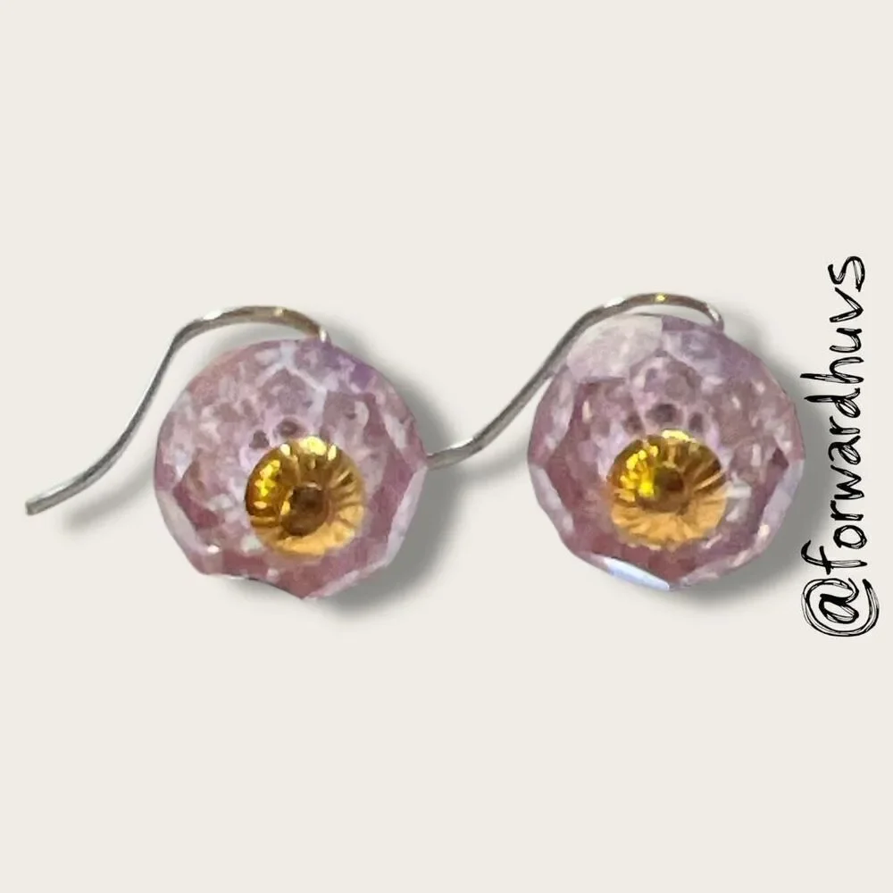 Bundle Sale 3 for $15 | Faceted Plastic Pink Dangle Earrings – 1.5”